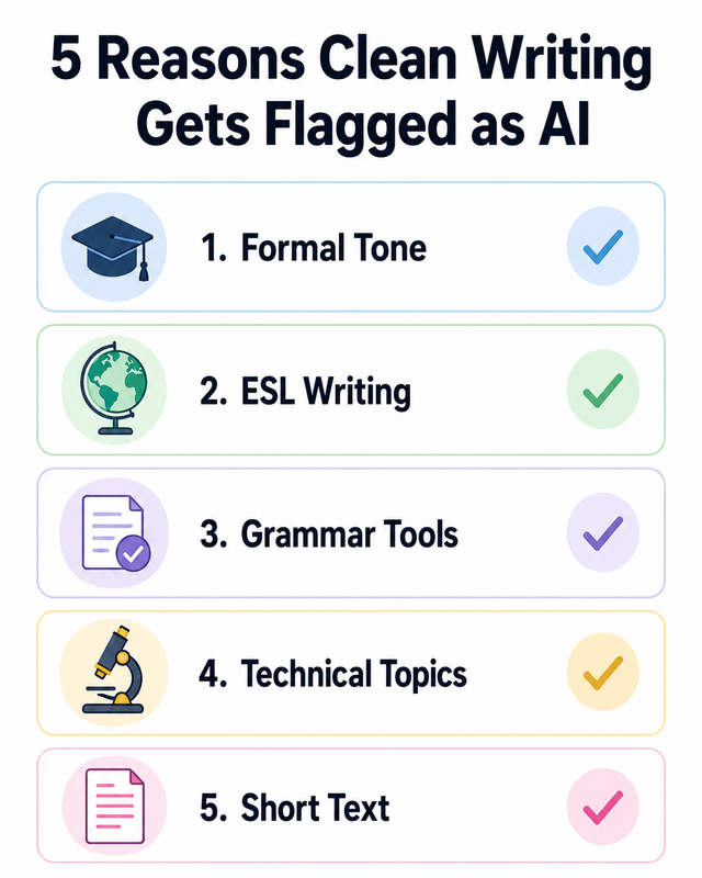 5 causes of AI detector false positive on clean writing