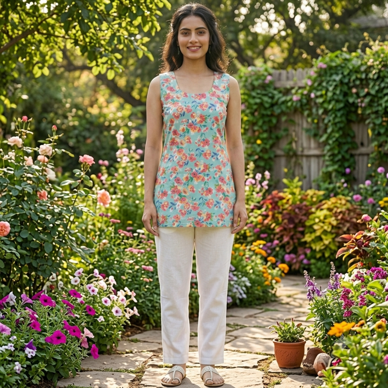 Qyaari Urban Style Short Kurti with Digital Printing