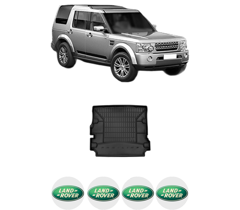 Tavita Portbagaj LAND ROVER DISCOVERY IV (L319) din 2009-2018, Protectie Portbagaj Auto, 4x Stickere auto cu LAND ROVER