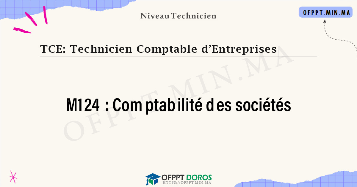 Sommaire détaillé du cours Comptabilité des sociétés M124 OFPPT - Structure du module