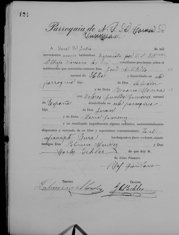 Matrimonio Jose Militello 1909