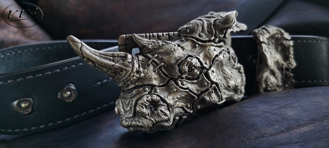 пряжка носорог литой ремень1