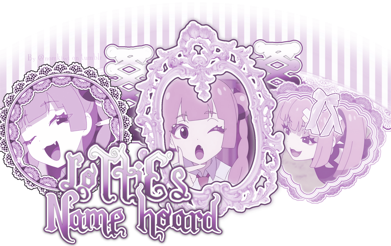 "Lotties name hoard" main graphic do not use