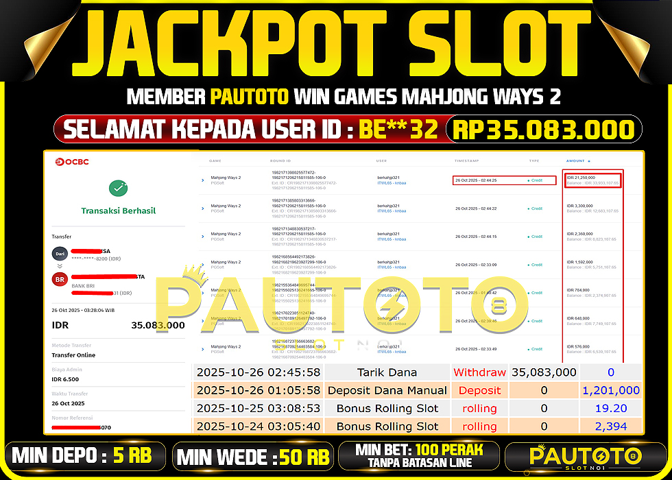 BUKTI JACKPOT LUNAS PAUTOTO