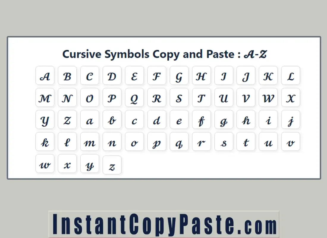 Cursive Symbols Copy and Paste