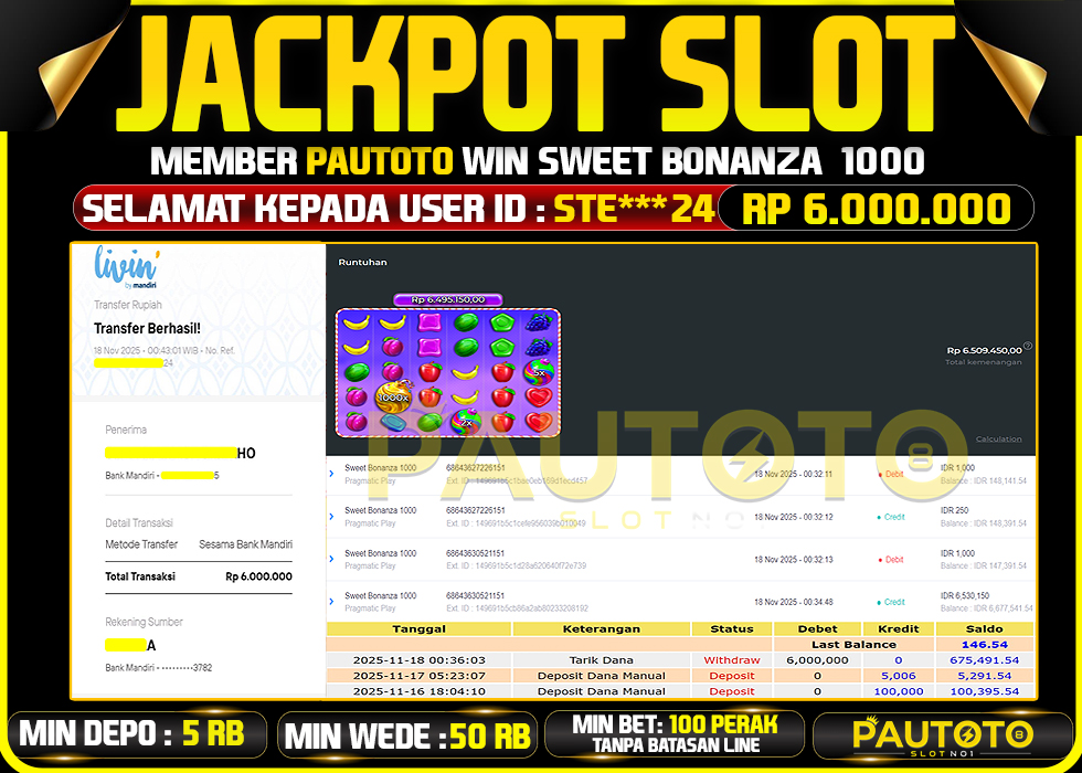 BUKTI JACKPOT LUNAS PAUTOTO