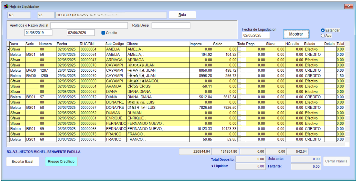 Hoja de Liquidación
