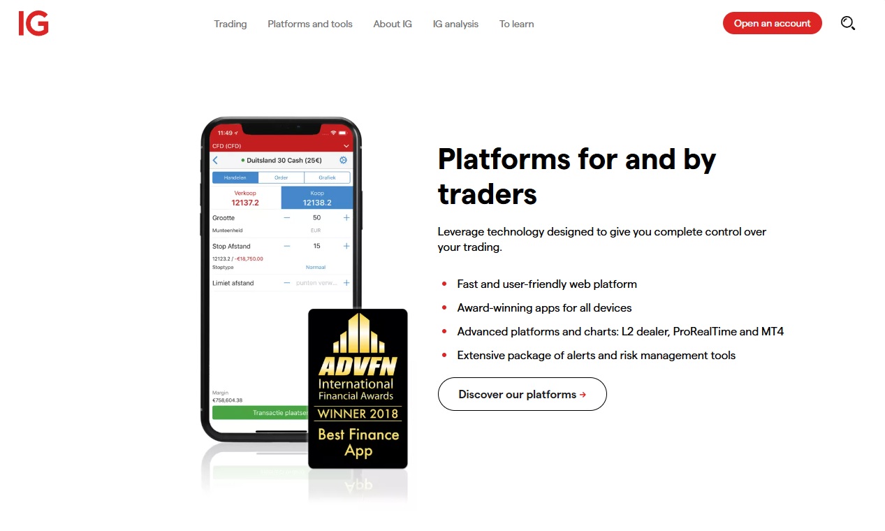 IG Markets regulated broker South Africa CFD trading platform.