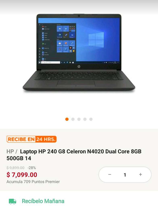 Linio: Laptop HP 240 G8 Celeron N4020 Dual Core 8GB 500GB 14 con 28% de descuento + Envio gratis + Envio inmediato 