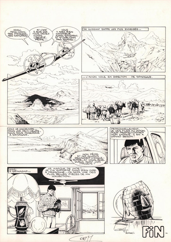 Planche 46 - tome 43 le masque de jade 36.3 x 51 cm - 1000 € (Co