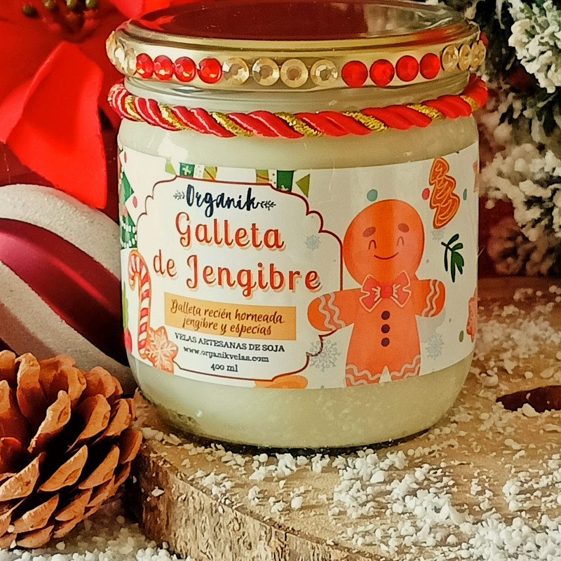 galleta de jengibre vela de soja navidad