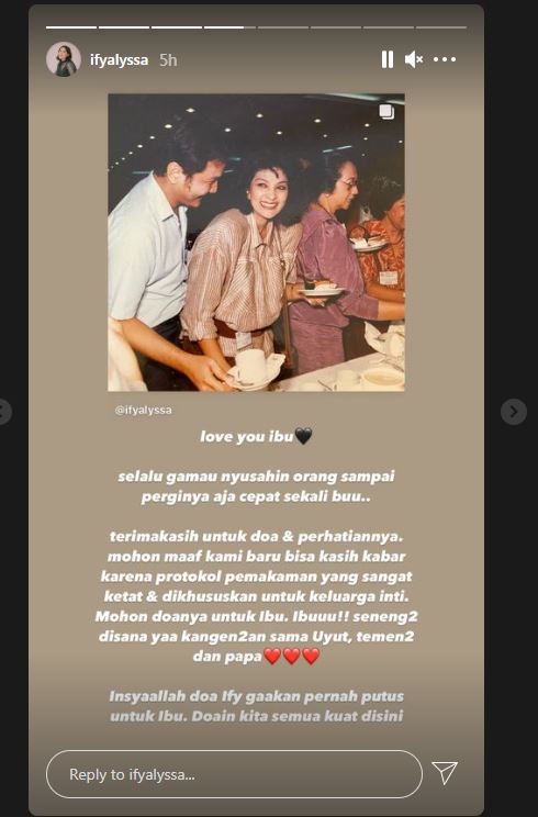 Ify Alyssa kenang Farida Pasha (Instagram/ ifyalyssa)