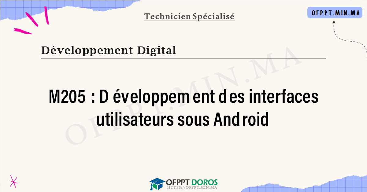 Sommaire détaillé du cours Développement des interfaces utilisateurs sous Android M205 OFPPT - Structure du module