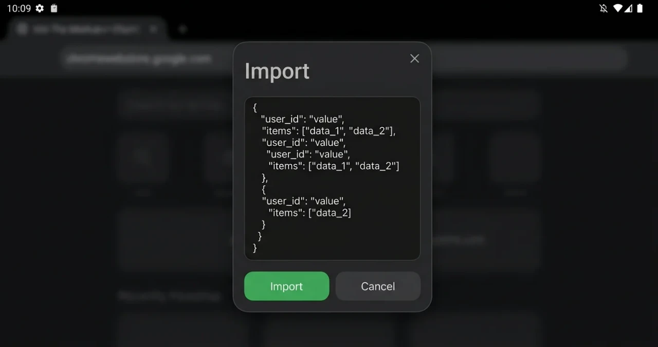 Импорт cookies в Cookie Editor на Android