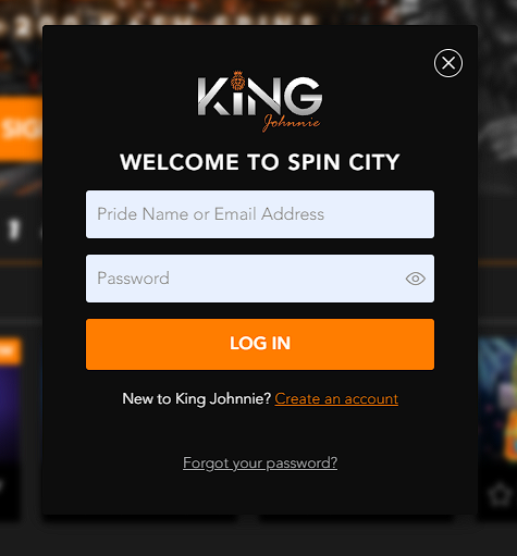 User securely logging into the King Johnnie Casino account in Australia