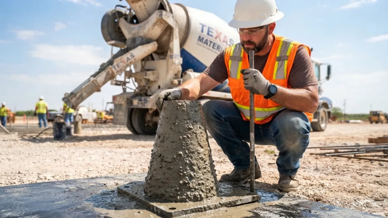 Concrete mix water-cement ratio driveway quality San Antonio