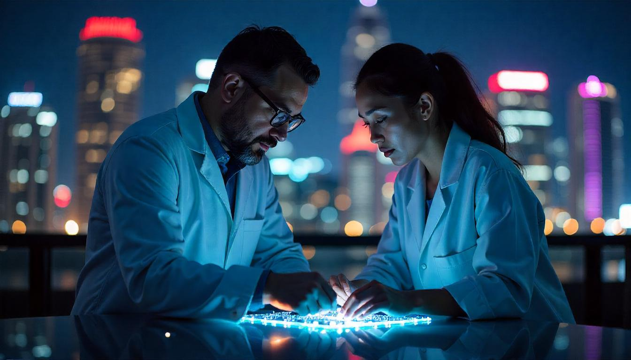 Abstract graphic showing growth and technology