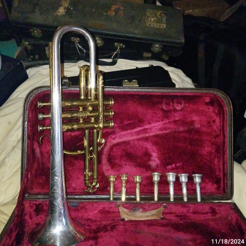 King 1934 Master Silvertone Cornet sn 168196 (25)