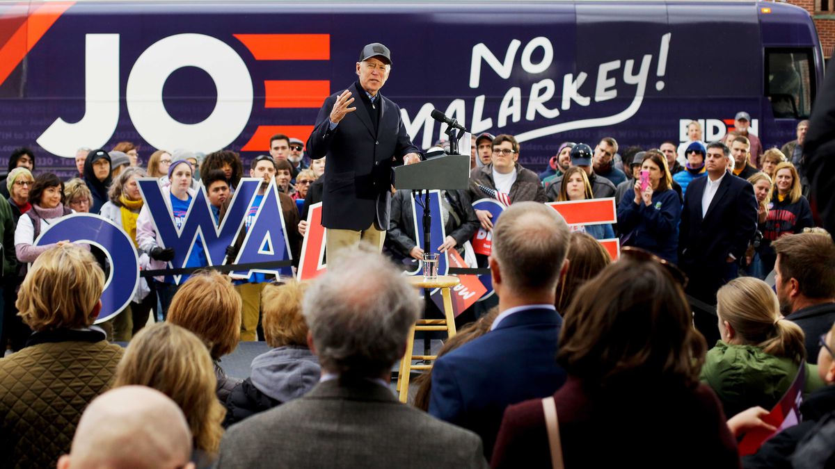 Joe Biden during his campaign in Iowa
