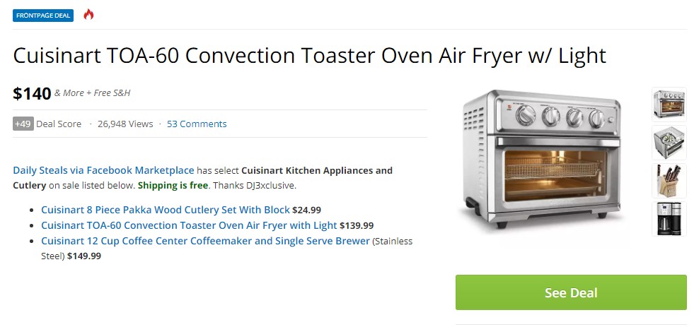 Toaster Oven Air Fryer w/ Light in one? Cuisinart