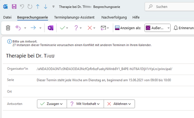 Terminanfrage in Outlook