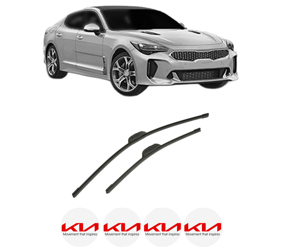 Set stergatoare auto KIA STINGER Hatchback Van (CK) din 2018, pentru parbriz auto, 2 bucati, Bosch Aerotwin Retrofit, din cauciuc siliconat rezistent, 4 Stickere Auto KIA