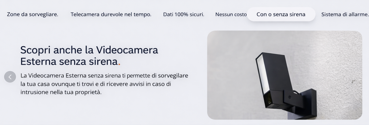 Scopri anche la videocamera esterna senza sirena - testo in italiano