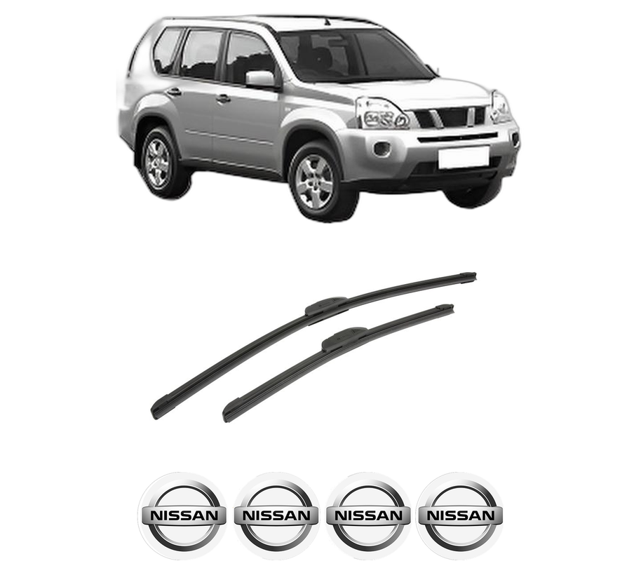 Set stergatoare auto NISSAN X-TRAIL II (T31) din 2007-2014, pentru parbriz auto, 2 bucati, Bosch Aerotwin Retrofit, din cauciuc siliconat rezistent, 4 Stickere Auto NISSAN