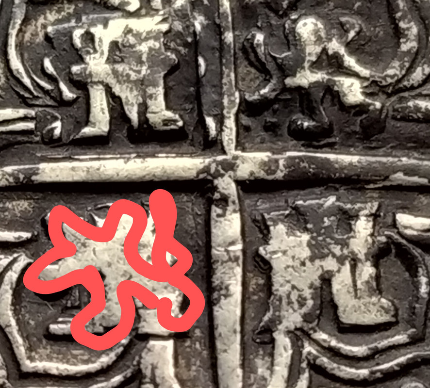 Copia de Felipe II 2 Reales de Sevilla 1588 detalle anv