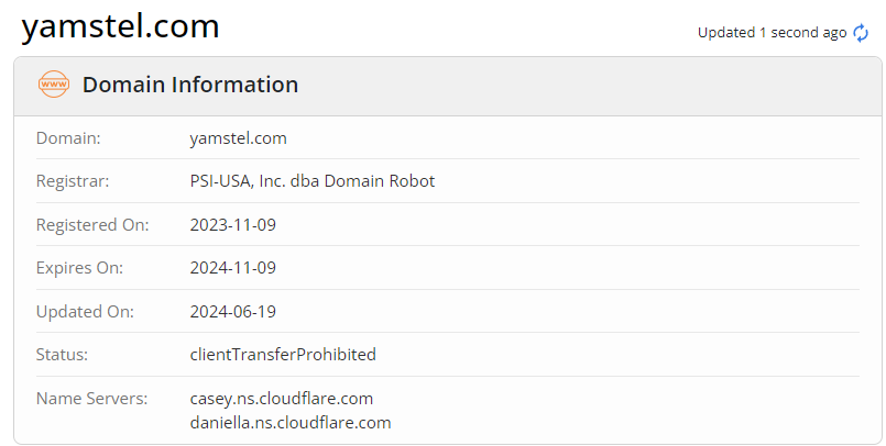 ภาพที่ 3 ข้อมูล Domain Information ที่พบจากการตรวจสอบข้อมูลใน Whois record