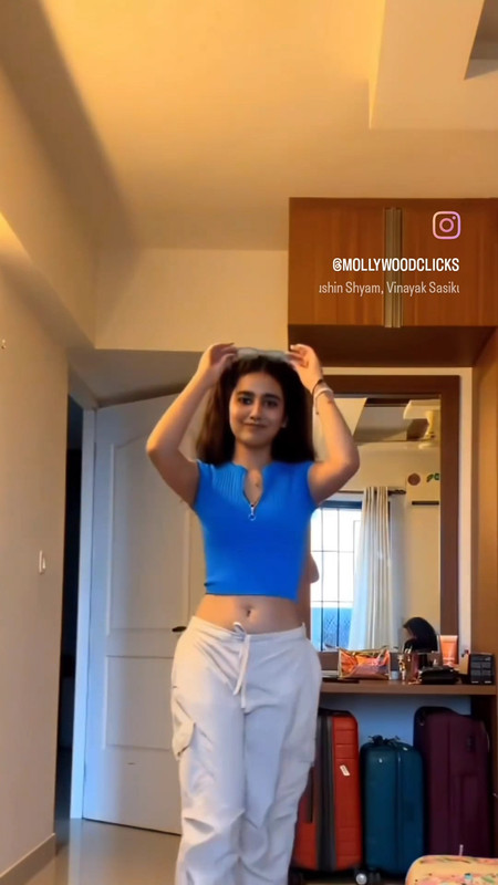 Priya warrier sexy navel in blue dress.mp4_snapshot_00.02.215