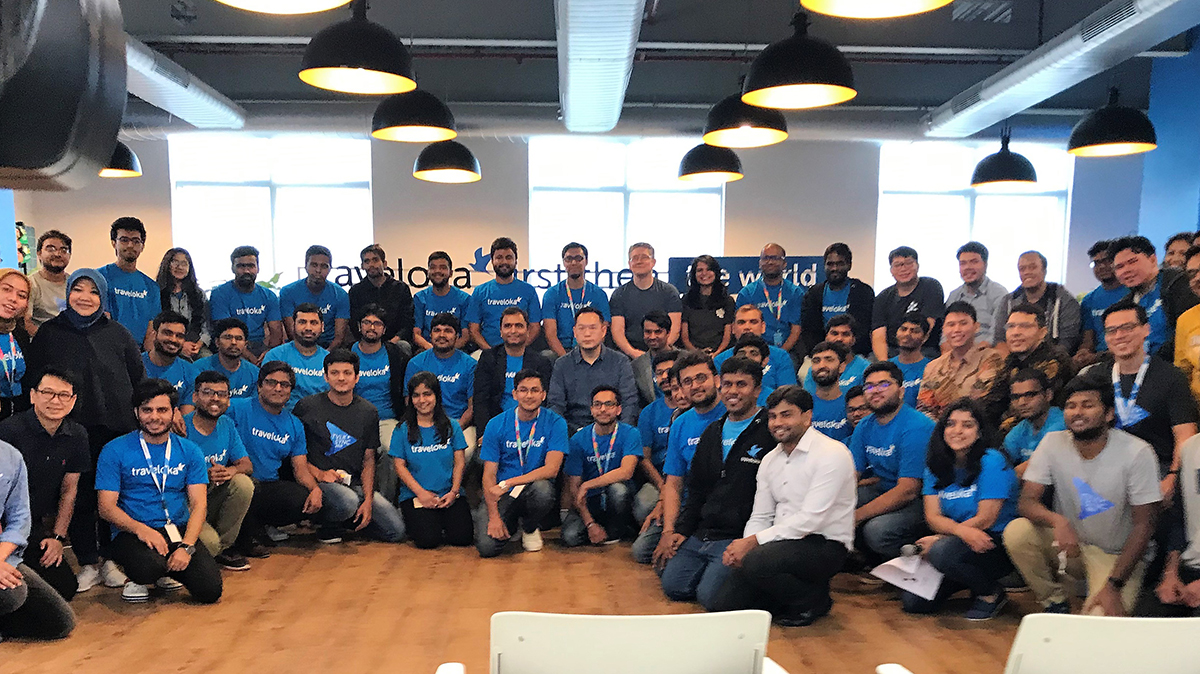 Peresmian kantor baru Traveloka di Bangalore, India, Senin (28/1/2019).