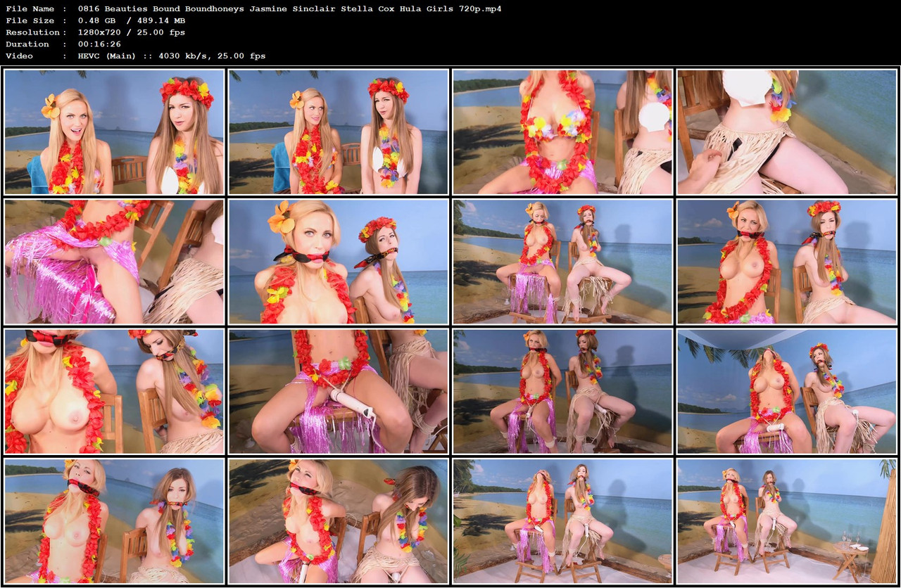 0816 Beauties Bound Boundhoneys Jasmine Sinclair Stella Cox Hula Girls 720p mp4