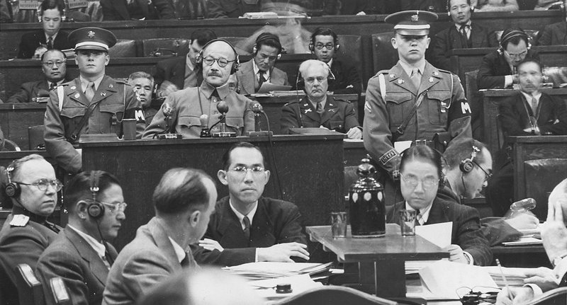 Tojo durante el juicio