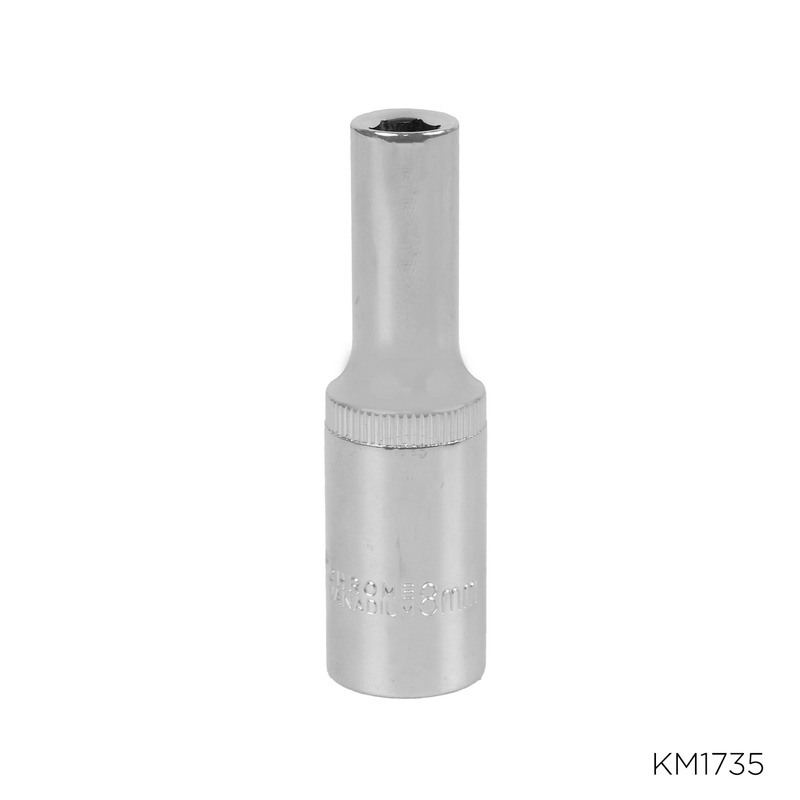 DADOS LARGO CROMADO CRV 1/2" DR 8MM  KAMASA