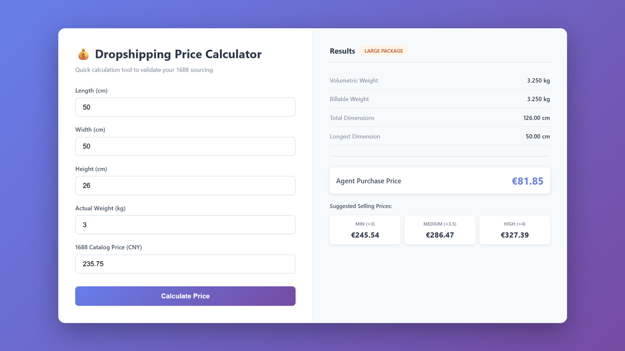 Dropshipping Price Calculator Vincent Google Chrome 20 03 2026 22 25 21