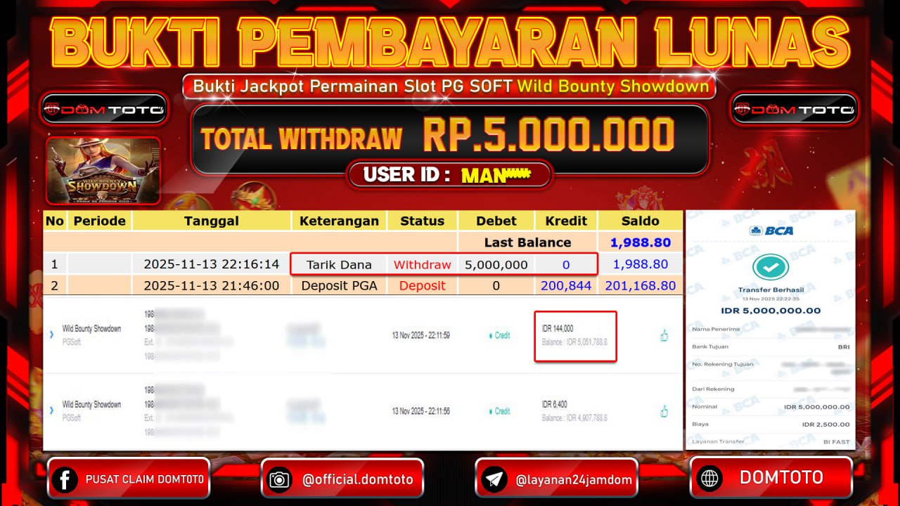 JACKPOT SLOT Wild Bounty Showdown PGSoft 13 NOVEMBER 2025