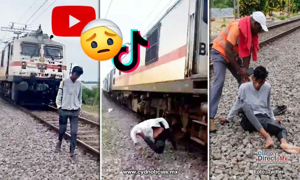 Joven es embestido por tren cuando grababa un TikTok