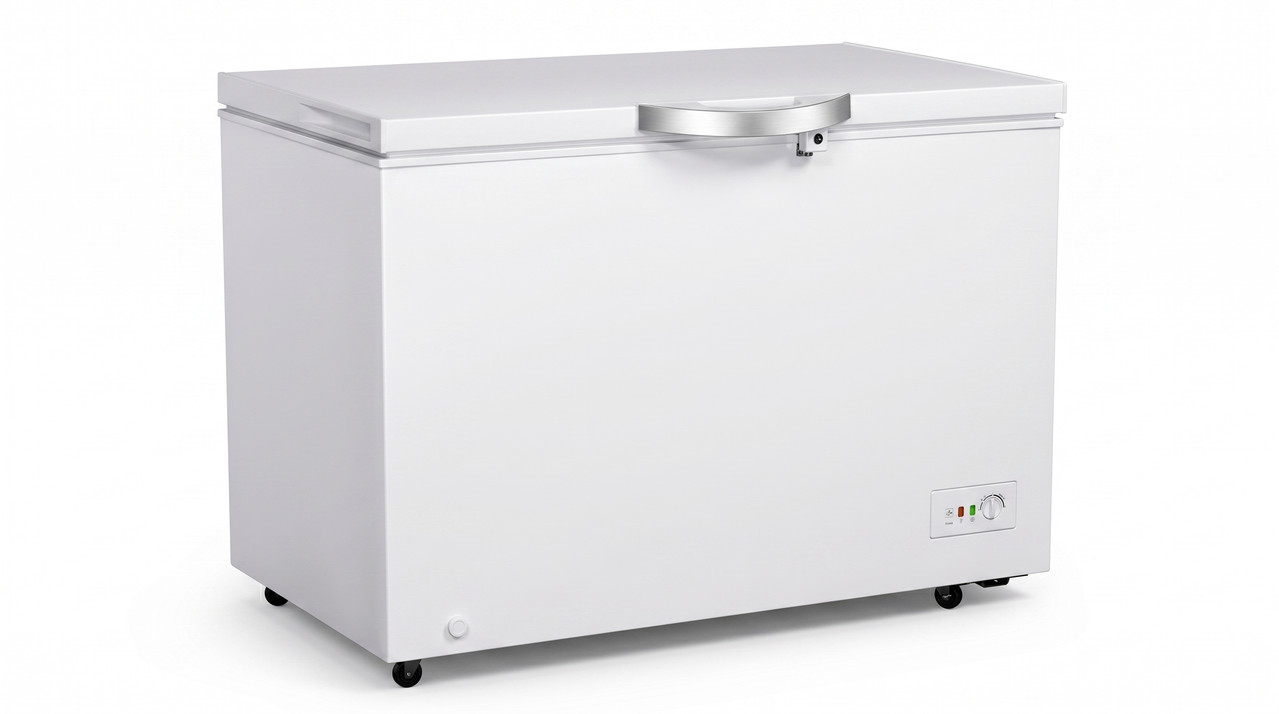 Freezer horizontal Frigidaire de 11 pies cúbicos color blanco con tecnología Eco Energy y cerradura