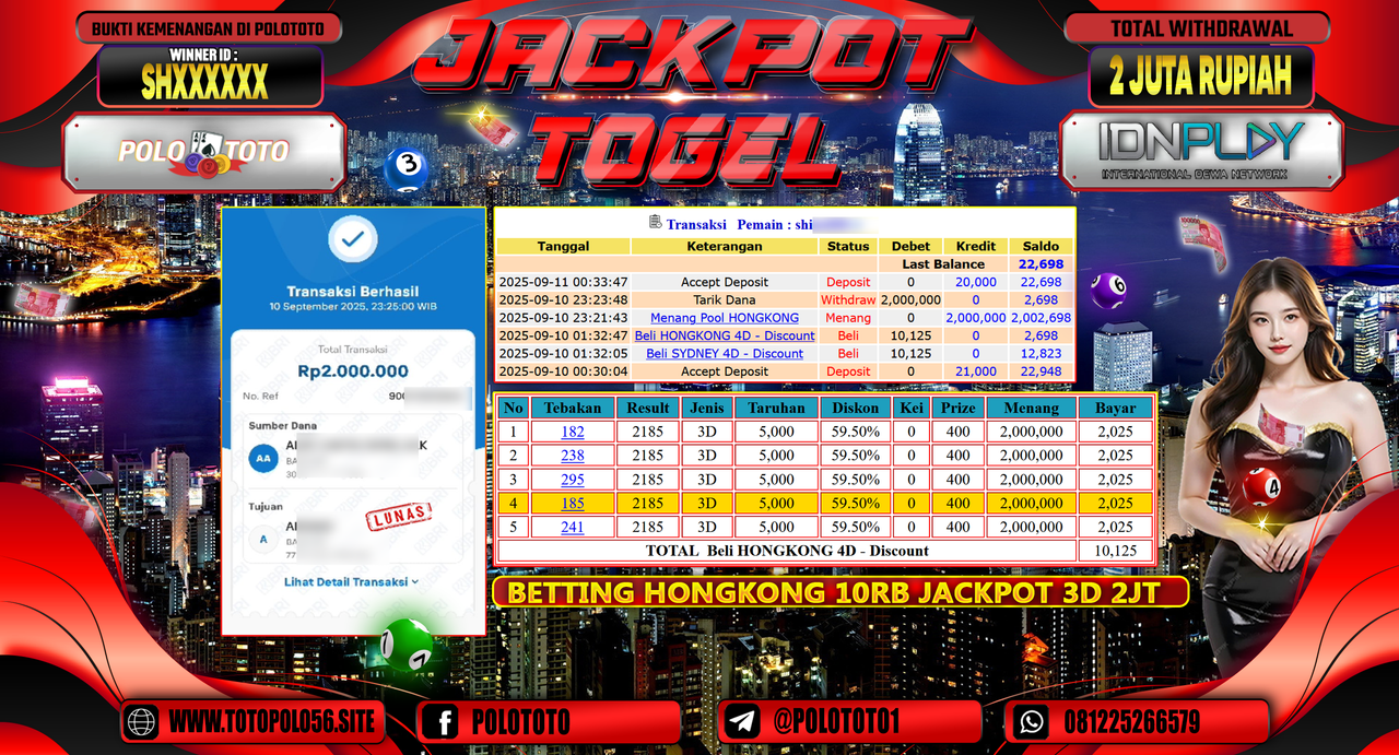 POLOTOTO JACKPOT TOGEL HONGKONG LOTTO Rp.2.000.000,-