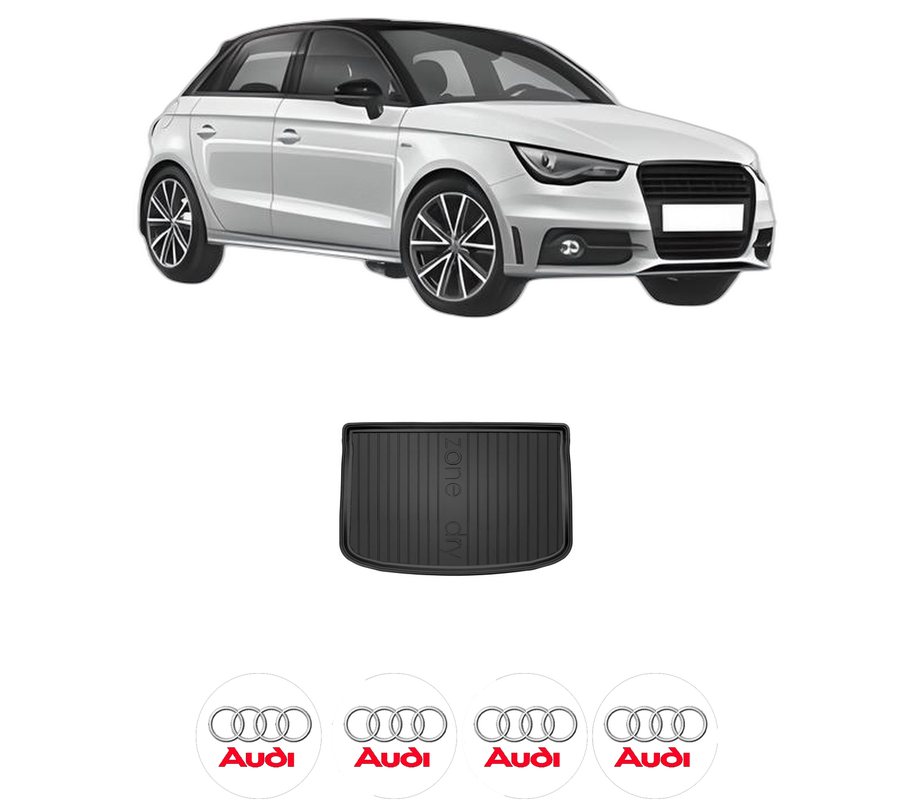 Tavita Portbagaj AUDI A1 Sportback (8XA, 8XF) din 2011-2018, Protectie Portbagaj Auto, 4x Stickere auto cu AUDI