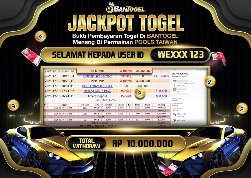BUKTI JACKPOT LUNAS BANTOGEL