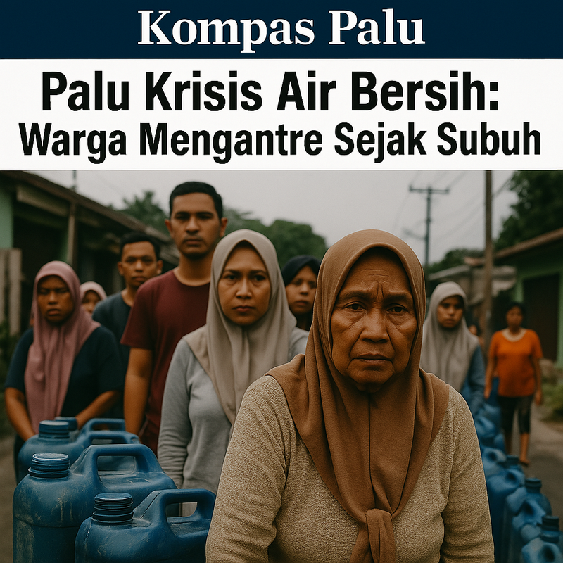 Warga mengantre air di Palu