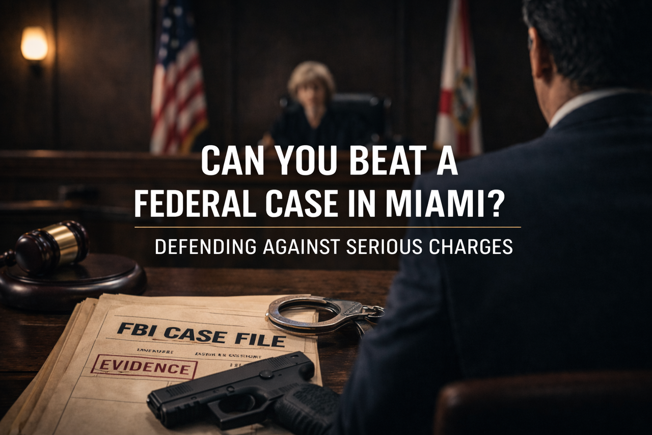 Courtroom scene representing defending against federal criminal charges in Miami
