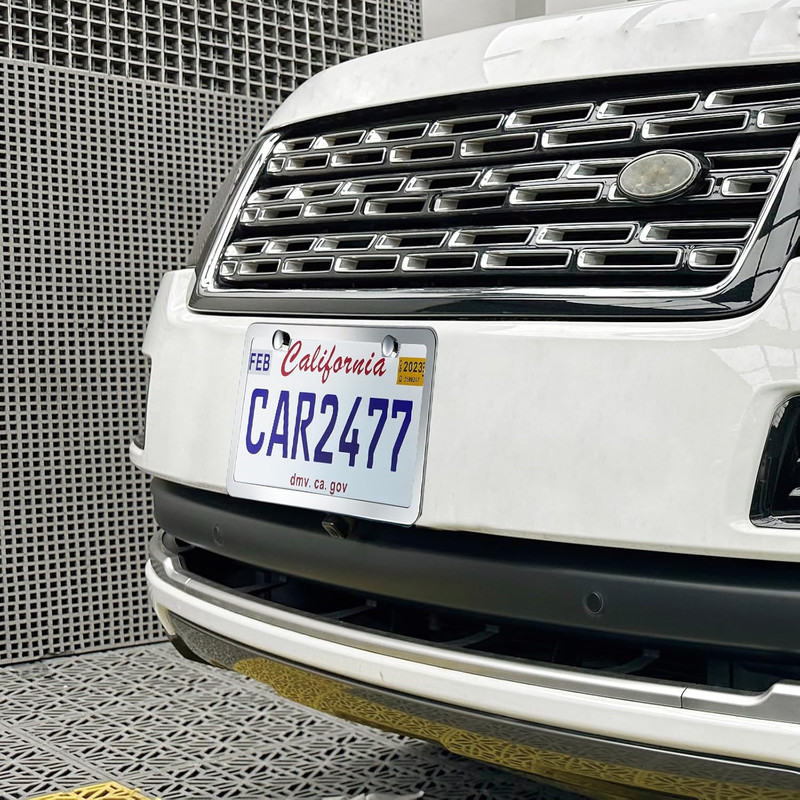 2-Pack Stainless Steel License Plate Frames - Rust-Proof No-Cover Design - Universal Fit for U.S. Standard Plates (12.25