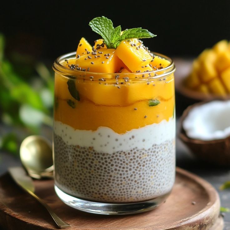 Coconut chia pudding overnight - fiber-rich breakfast