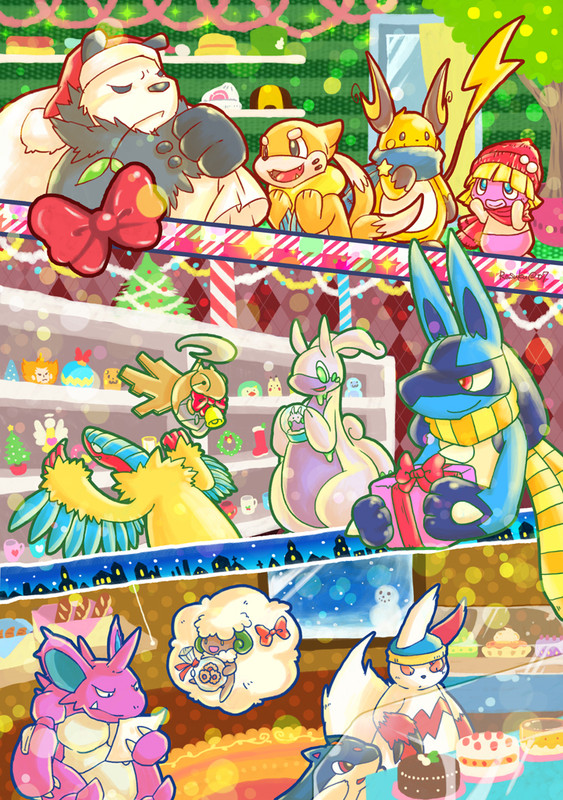 lucario-raichu-whimsicott-quilava-nidoki