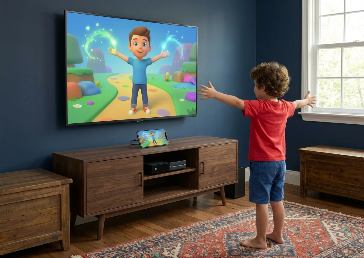 Child playing therapy game