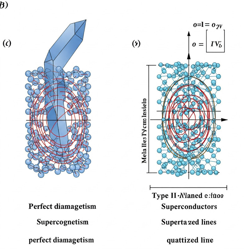 Comparison of magnetic field behavior in Type I and Type II superconductors.