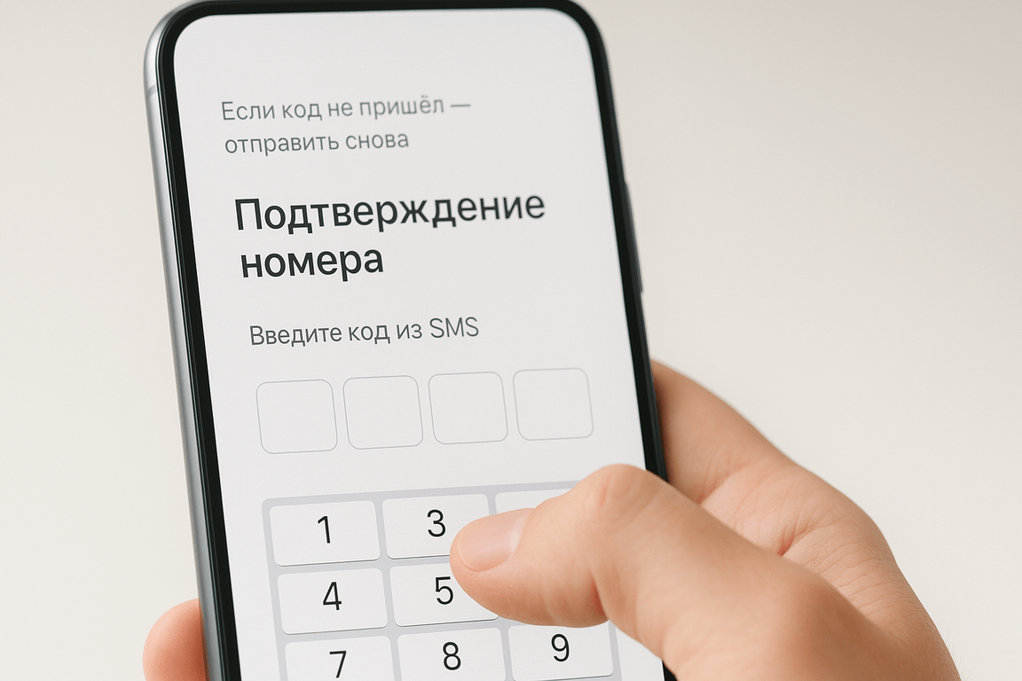 Подтверждение номера телефона по СМС